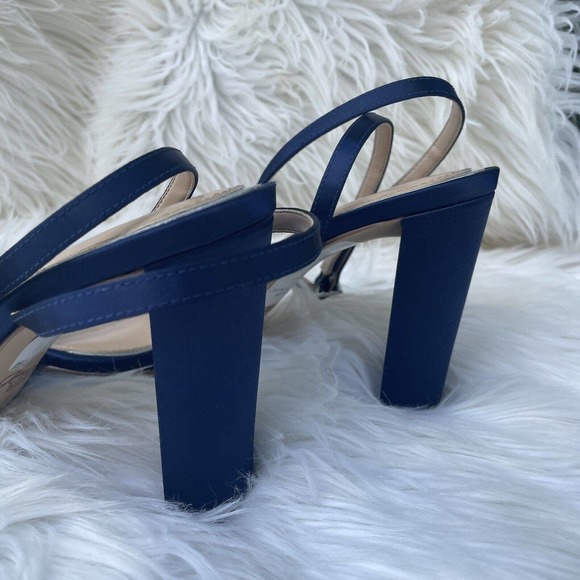 Jewel Badgley Mischka Women's Aura Embellished Heels In Navy Satin Size 7 - Picture 8 of 14